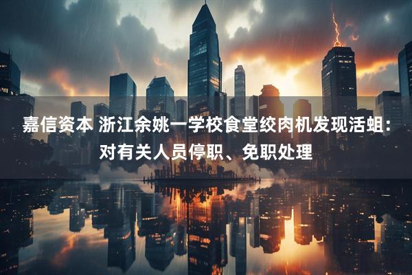嘉信资本 浙江余姚一学校食堂绞肉机发现活蛆：对有关人员停职、免职处理